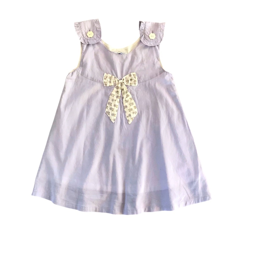 🆕 Feather Baby Pima Cotton Lavender Bow Dress
